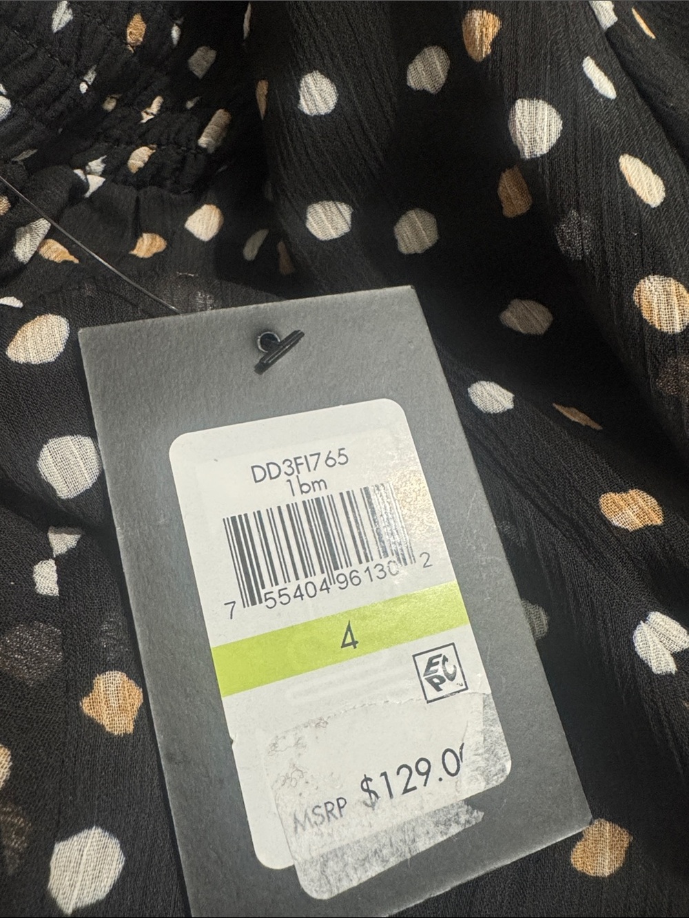 DKNY Women’s Printed Flutter-Sleeve Dress Black Multi Midi Size 4 - Picture 8 of 8